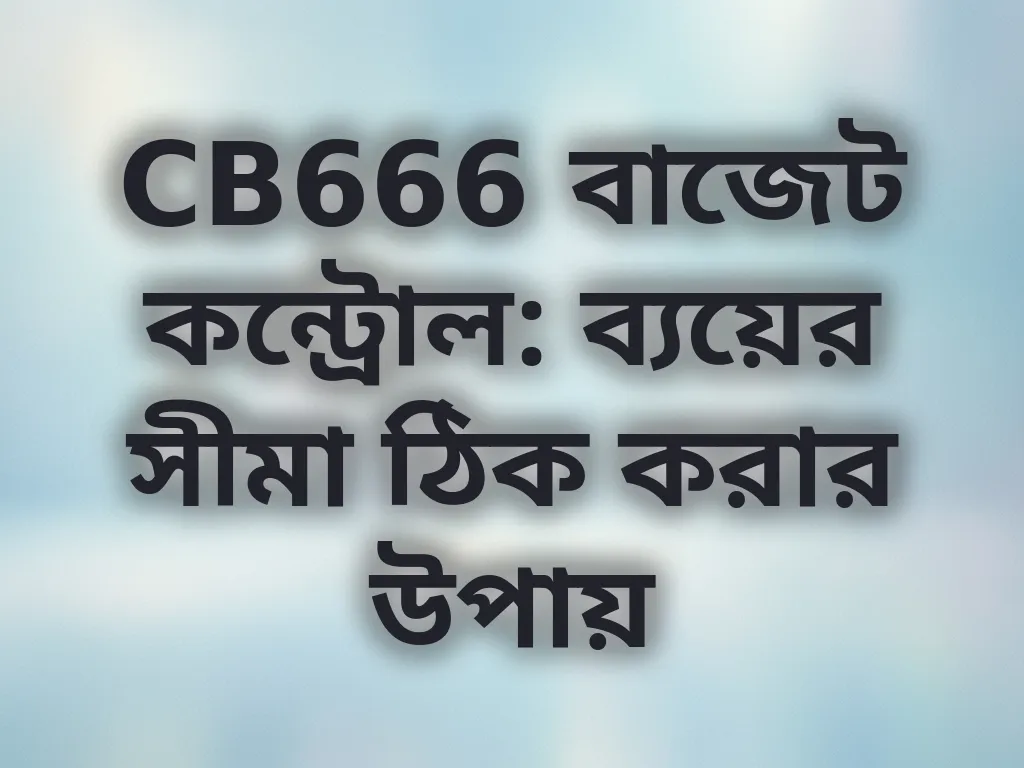 বাজেট ম্যানেজমেন্ট